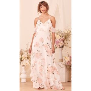 Lulus Take You There Ivory Floral Print Maxi Dress
